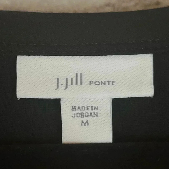J. Jill Ponte Women's Black Medium 3/4 Sleeve Lace Viscose Nylon Stretch Top M - Picture 3 of 7